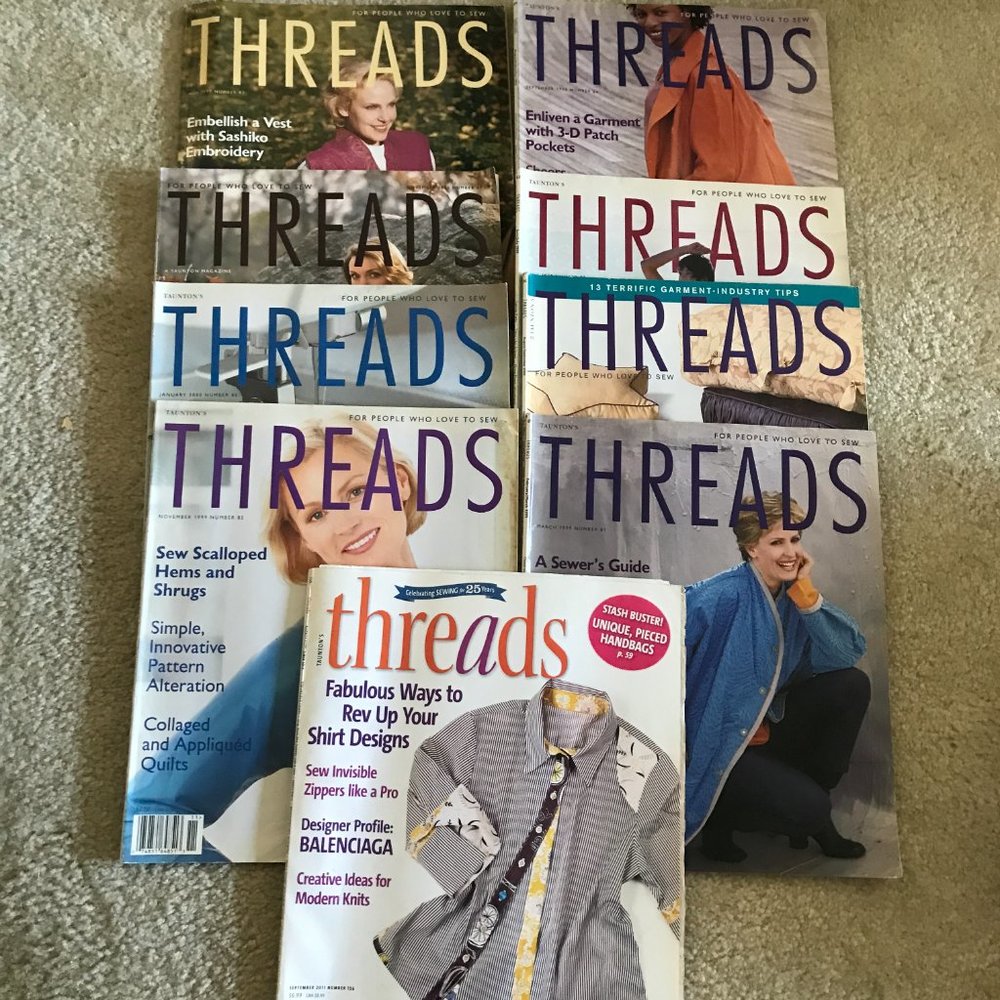 Threads Magazine Vintage lot of 8 back issues sewing patterns